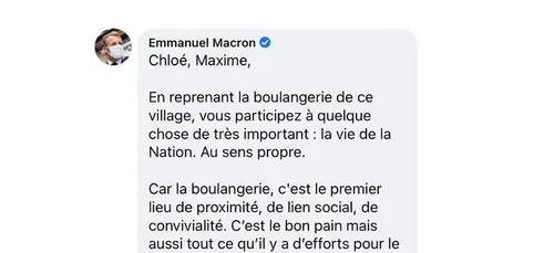 Emmanuel Macron commente le statut Facebook de deux jeunes...