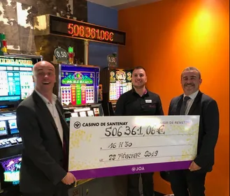 Jackpot : 506 000 € remportés au Casino JOA de Santenay
