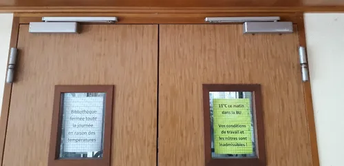 La BU santé fermée… à cause du froid