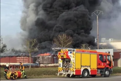 Incendie à l'atelier Fabrice Gillotte à Norges