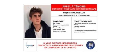 Yvelines : un appel à témoin lancé après la disparition de Baptiste