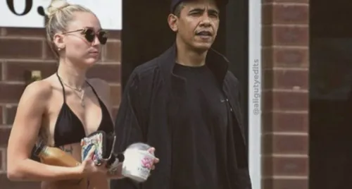 Que fait Miley Cirus avec Barack Obama ?