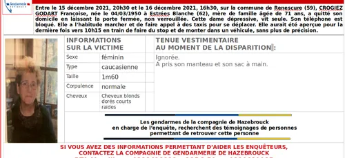 Disparition inquiétante dans le Nord