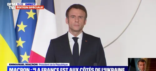 EMMANUEL MACRON "La France se tient aux côtés de l'Ukraine"