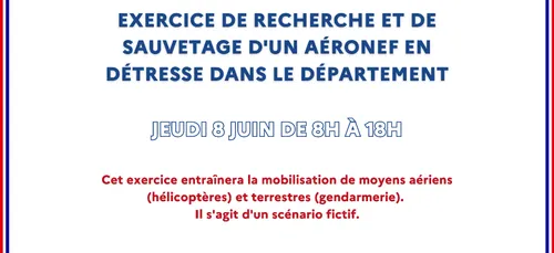 Un exercice de sauvetage d'un avion aujourd'hui dans le Nord
