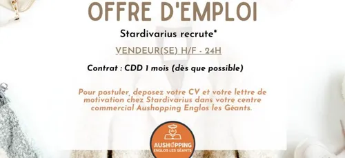 Centre Commercial Aushopping (Englos) recherche UN(E) VENDEUR(SE)