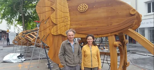 Un nouveau dragon sur l'esplanade Nelson Mandela à Saint-Nazaire