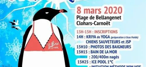 LE BAIN DE LA MOR AU POULDU A CLOHARS CARNOET LE DIMANCHE 8 MARS