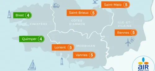 Pic de pollution à l'ozone O3 en Côtes d'Armor
