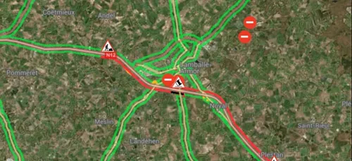 Circulation: RN 12 coupée à Lamballe