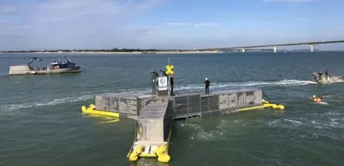 L'installation des éoliennes au large de la baie de Saint-Brieuc...