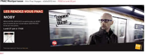 Moby en dédicace le 27 juin à la Fnac Montparnasse