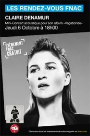 Claire Denamur en showcase Fnac le 6 octobre