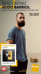 Hugo Barriol en showcase à la Fnac de Montparnasse avec OUI FM