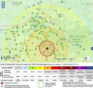 Un séisme de magnitude 4,9 dans l’Ouest ce matin