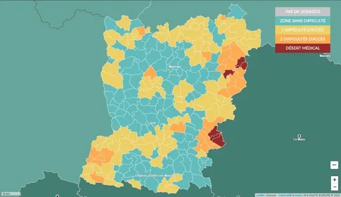 Cartographie : 6 déserts médicaux en Mayenne, 2 en Anjou Bleu