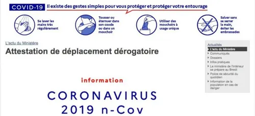 L'attestation pour vous déplacer est téléchargeable