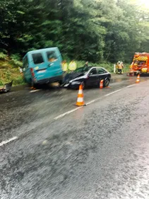 spectaculaire accident en forêt de Saint-Sever !