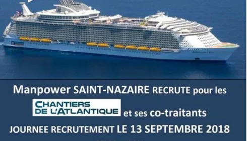 Saint-Nazaire : 200 postes à pourvoir aux Chantiers de l’Atlantique !
