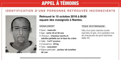 Nantes : un appel à témoins pour identifier un homme dans le coma