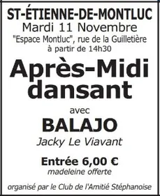 Après-midi dansant mardi 11 novembre