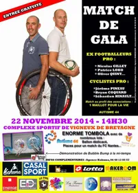 Match de gala entre footballeurs pros et cyclistes pros ce samedi à...