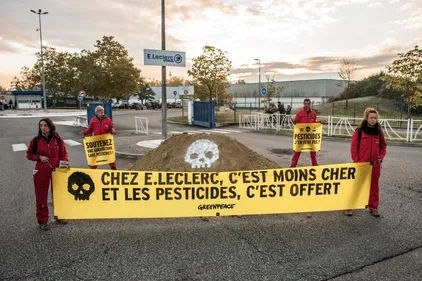 Une action Greenpeace samedi dans un Leclerc à Nantes 