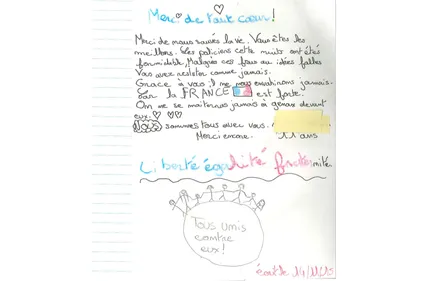 Attentats à Paris : la lettre d'un enfant a ému les policiers de...
