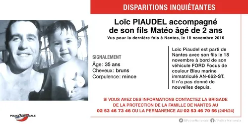Appel à témoins : un père et son fils de 2 ans portés disparus à...