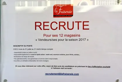 Qui veut travailler à La Fraiseraie cet été ?