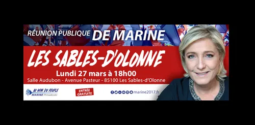 Marine Le Pen en meeting aux Sables d'Olonne ce lundi soir