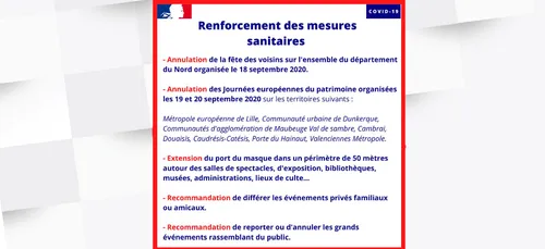COVID 19: Le préfet du Nord durcit les mesures