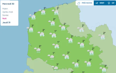 La neige attendue dans le Nord-Pas-de-Calais ce mercredi soir