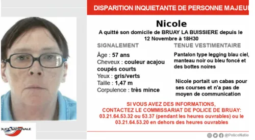Une battue à Haillicourt pour retrouver Nicole, disparue depuis...