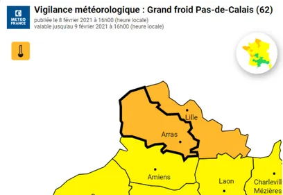 Le Nord et le Pas-Calais en alerte orange grand froid