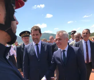 Castaner et de Rugy dans l'Hérault pour la campagne sur les risques...