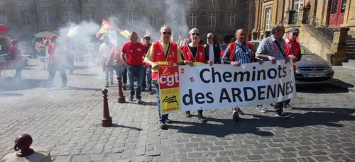 Journée d'action syndicale dans les Ardennes.