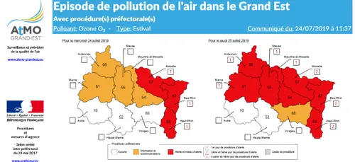 Pic de pollution à l'ozone dans les Ardennes