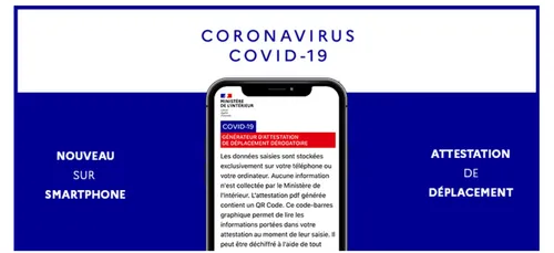 L'attestation de déplacement dérogatoire disponible sur smartphone
