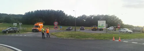 Les poids lourds contrôlés à Poix-Terron