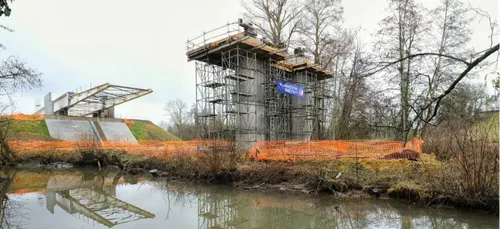 Déviation de Saint-Calais : le viaduc prend forme