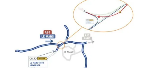 Au nord du Mans, des travaux sur le raccordement A11/A81
