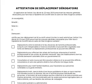 Confinement : voici la nouvelle attestation pour sortir de chez soi