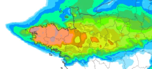 Episode neigeux en vue sur l'ouest de la France