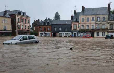 Inondation dans l'Orne : Le Sap sous les eaux