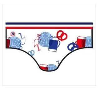 Une culotte imprimée avec des bretzels et des cigognes