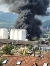 Incendie sur un site industriel à Sélestat