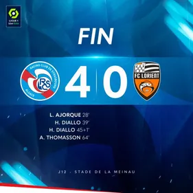 Strasbourg bat Lorient et devient 7ème de la ligue 1 