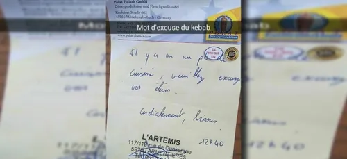 Le mot d'excuse de ce patron de kebab fait le buzz !