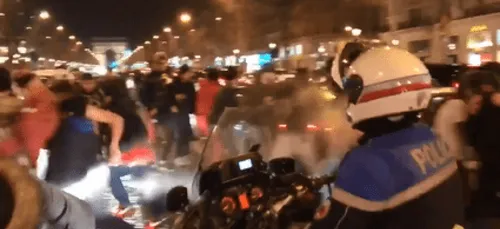 PSG: des fans gazés par un policier après PSG - Barcelone
